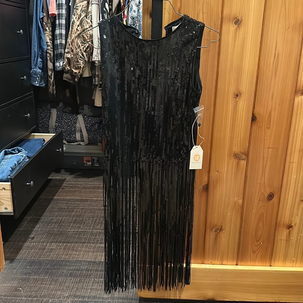 fringe sequin tank top